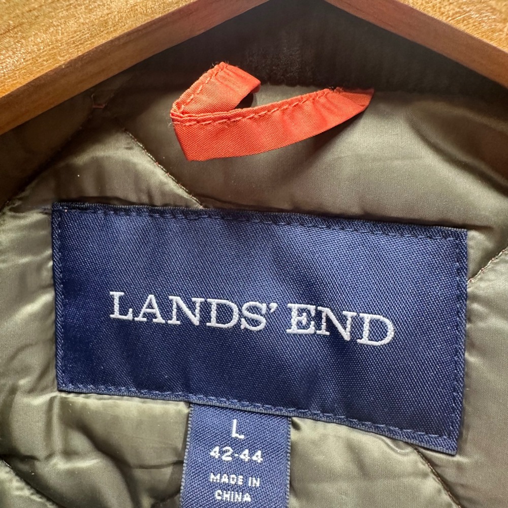 Lands' End Primaloft Quilted Vest Orange Hunting Men's L 42-44 - Picture 2 of 6
